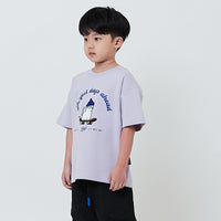 Boy Embroidery Oversized Tee - Lilac - SB2602019B