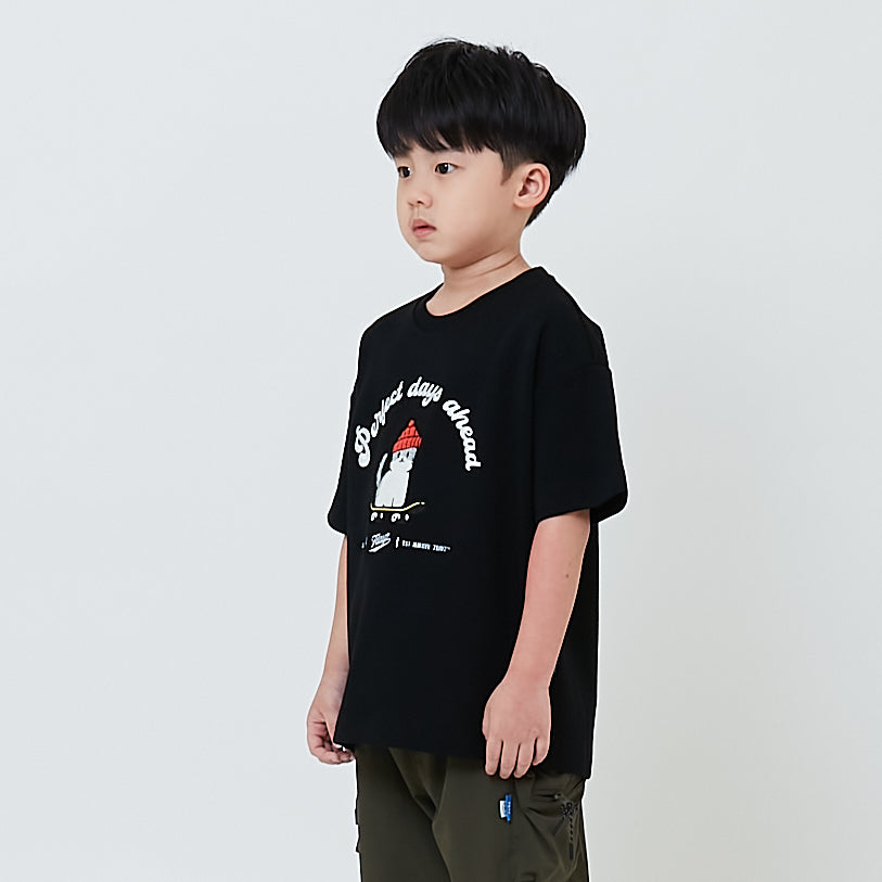 Boy Embroidery Oversized Tee - Black - SB2602019D