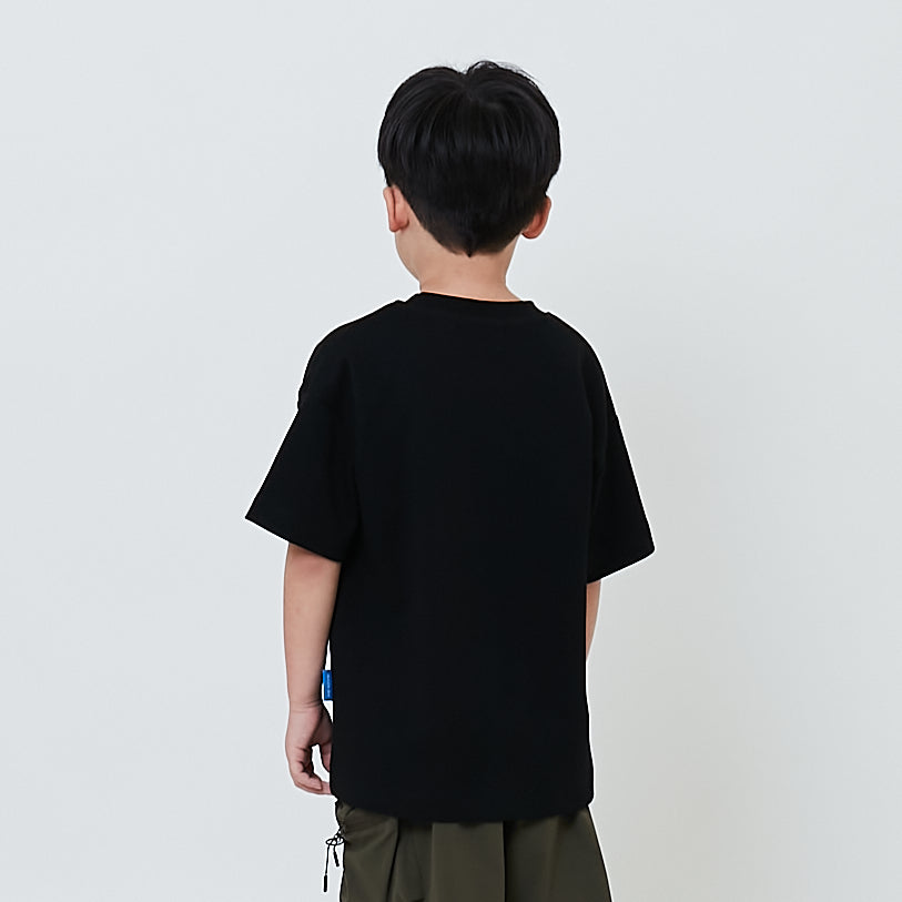 Boy Embroidery Oversized Tee - Black - SB2602019D