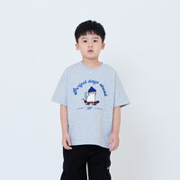 Boy Embroidery Oversized Tee - Melange Grey - SB2602019E