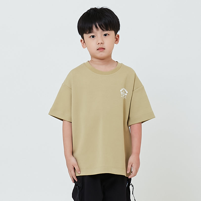Boy Printed Oversized Tee - Olive - SB2602021C