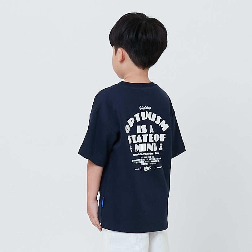 Boy Printed Oversized Tee - Navy - SB2602021D