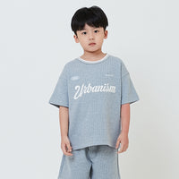 Boy Embroidery Oversized Waffle Knit Top - Melange Grey - SB2602022B