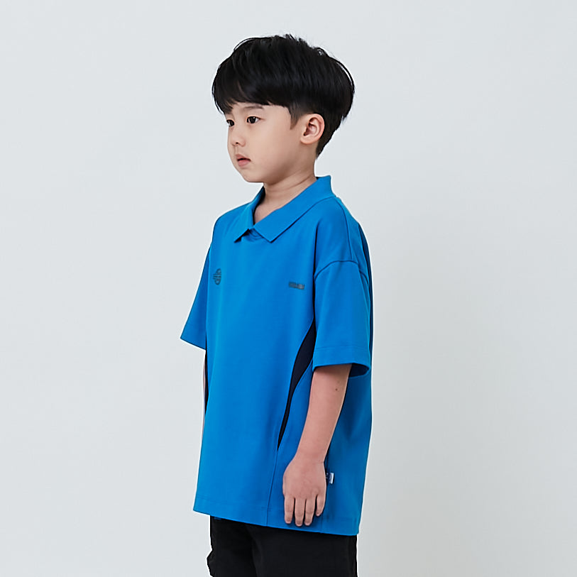 Boy Printed Oversized Polo Tee - Blue - SB2603026A