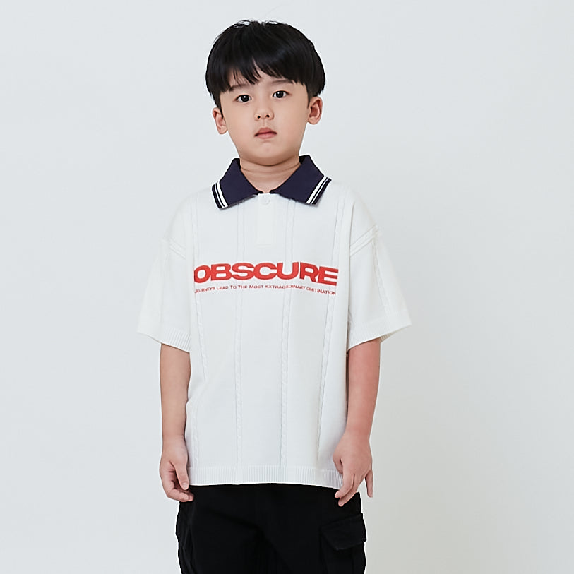 Boy Emboidery Oversized Polo Top - Off White - SB2603027A