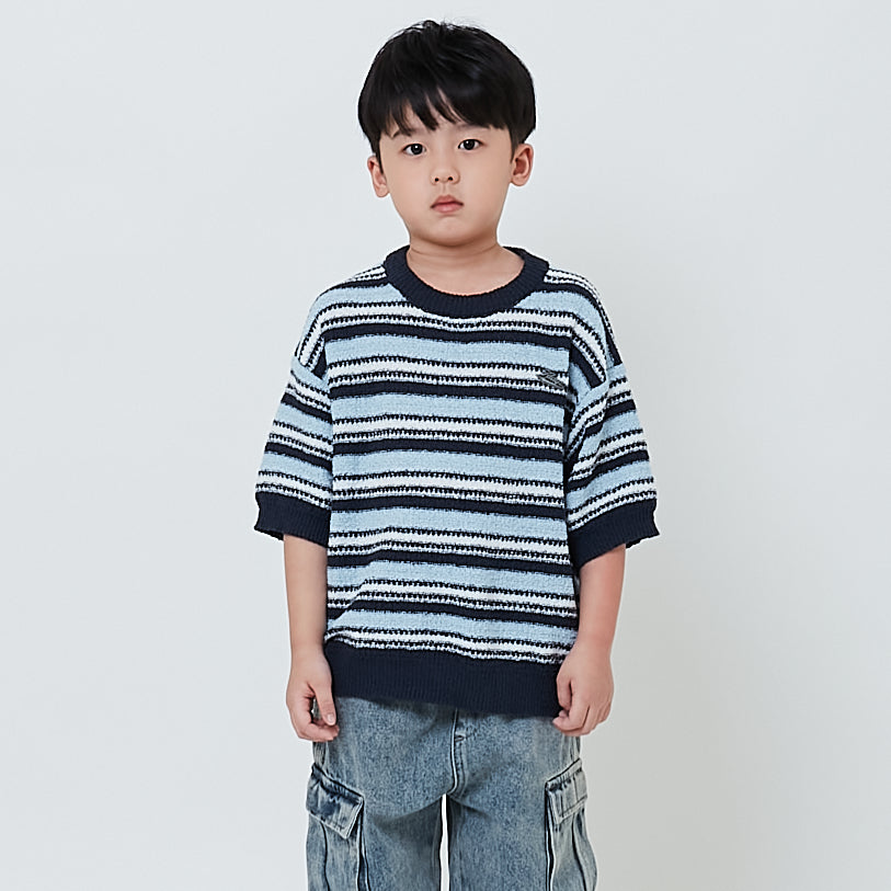 Boy Oversized Stripe Sweater - Light Blue - SB2603028A