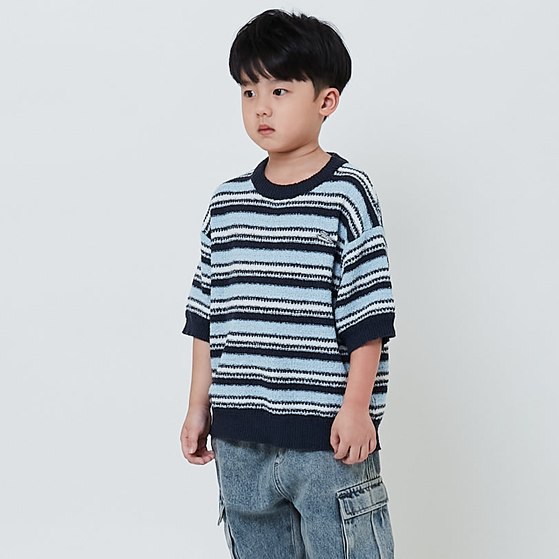 Boy Oversized Stripe Sweater - Light Blue - SB2603028A