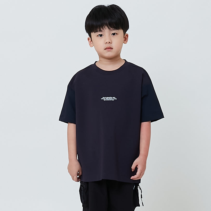 Boy Hybrid Oversized Tee - Navy - SB2603030B