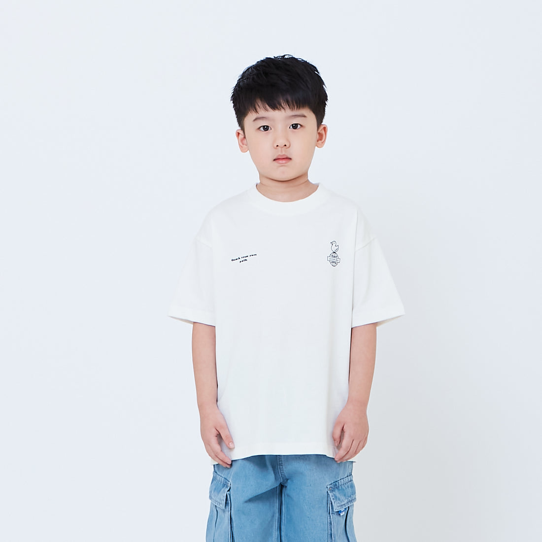 Boy Printed Oversized Tee - Off White - SB2603031A