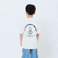 Boy Printed Oversized Tee - Off White - SB2603031A