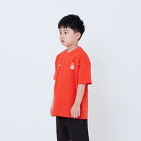 Boy Printed Oversized Tee - Dark Orange - SB2603031D