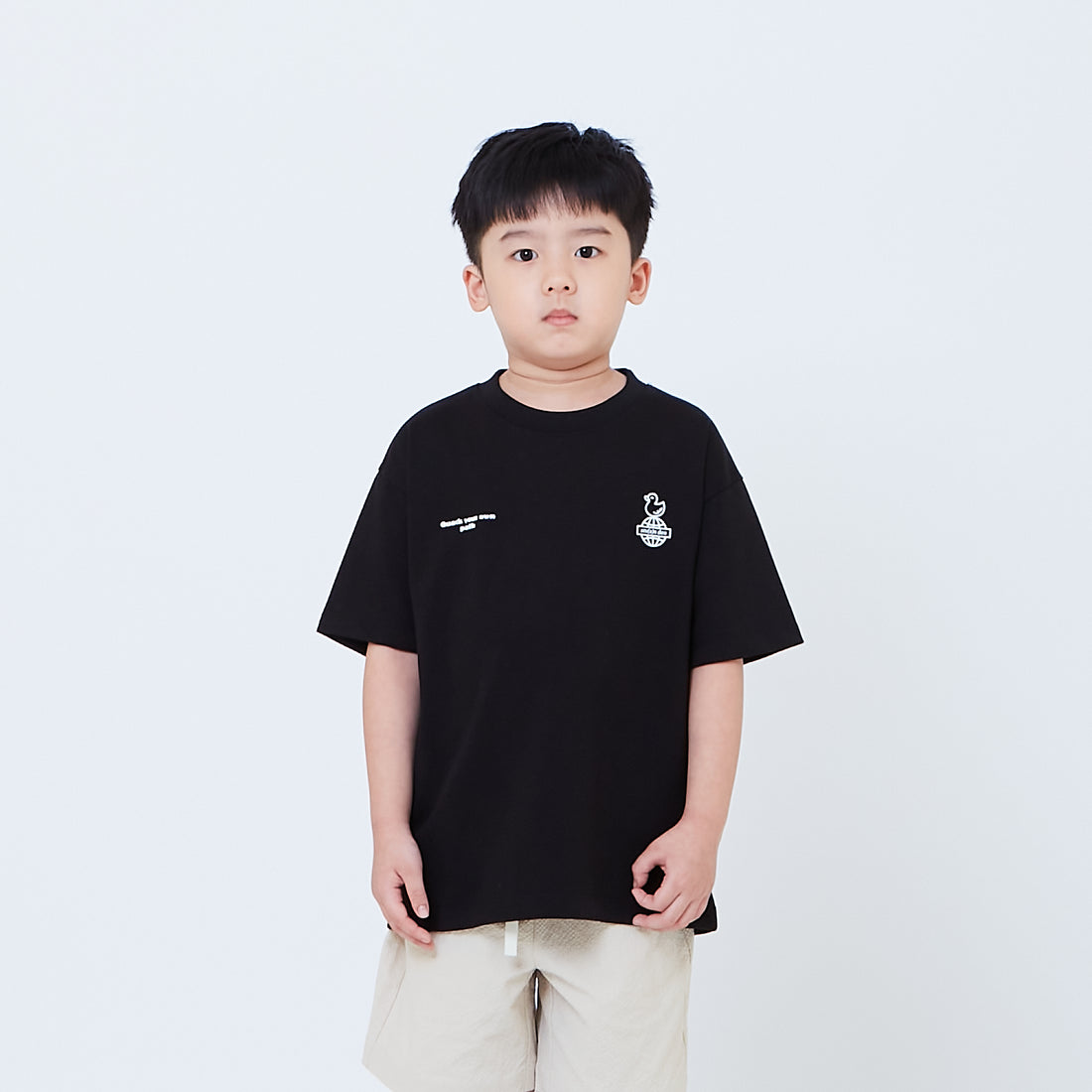 Boy Printed Oversized Tee - Black - SB2603031E