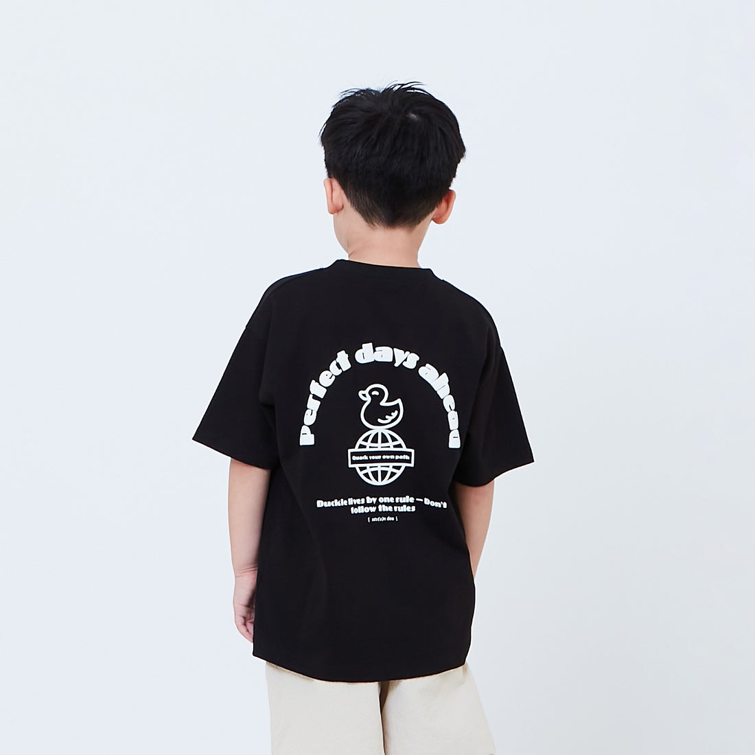 Boy Printed Oversized Tee - Black - SB2603031E