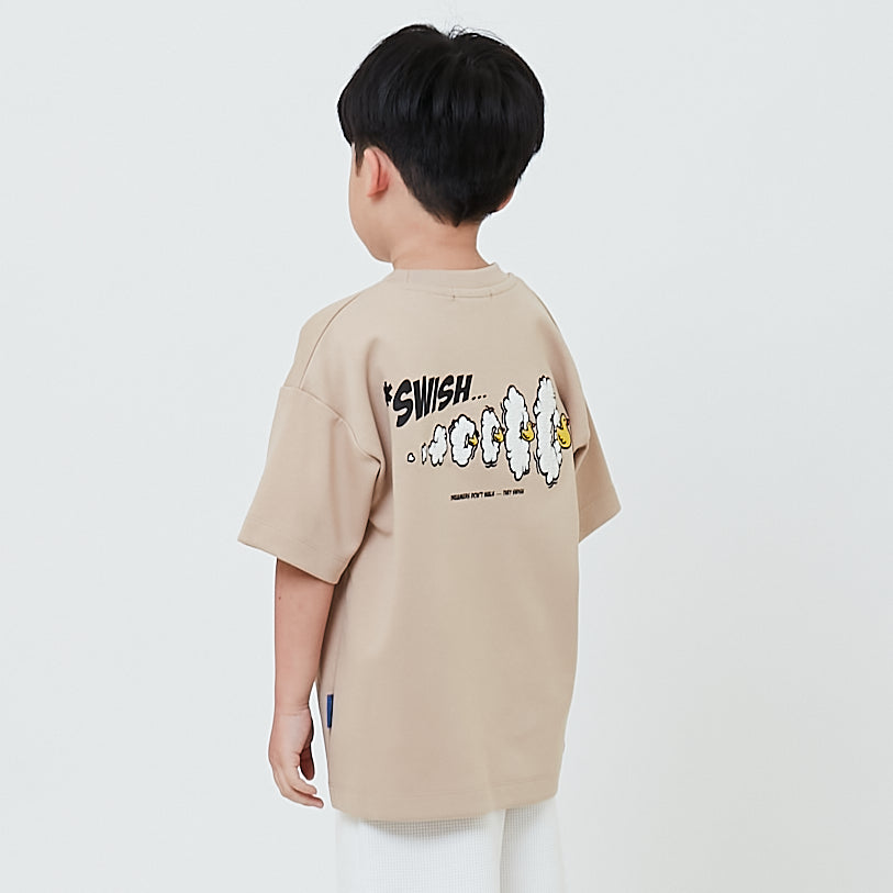 Boy Embroidery Oversized Tee - Beige - SB2603033C