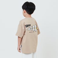 Boy Embroidery Oversized Tee - Beige - SB2603033C