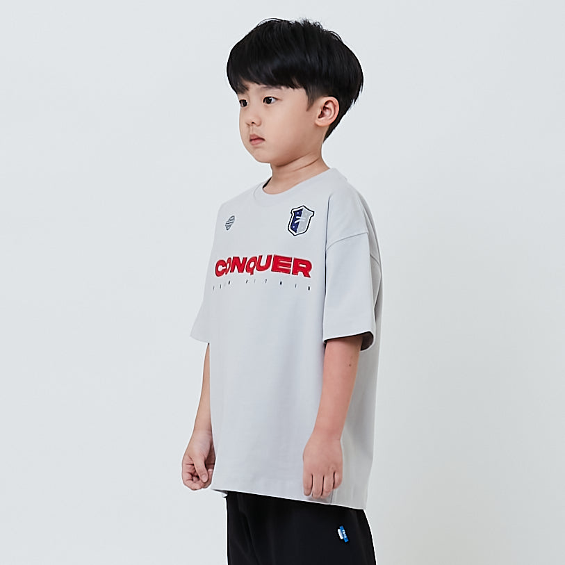 Boy Embroidery Oversized Tee - Grey - SB2604036A