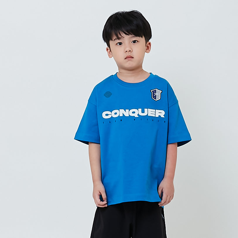 Boy Embroidery Oversized Tee - Blue - SB2604036B