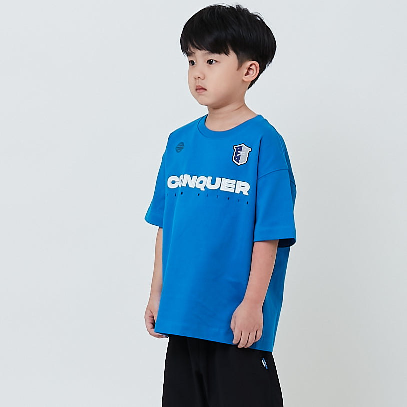 Boy Embroidery Oversized Tee - Blue - SB2604036B