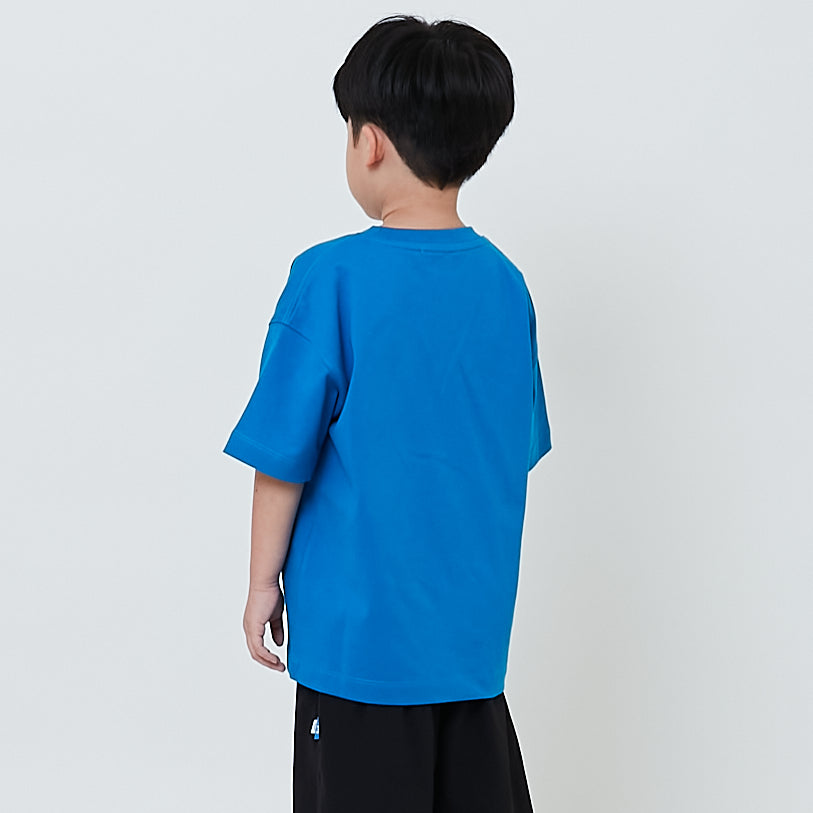 Boy Embroidery Oversized Tee - Blue - SB2604036B