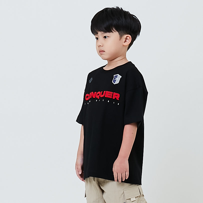 Boy Embroidery Oversized Tee - Black - SB2604036C