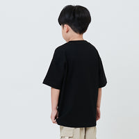 Boy Embroidery Oversized Tee - Black - SB2604036C