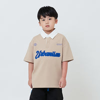 Boy Embroidery Oversized Polo Tee - Beige - SB2604037A