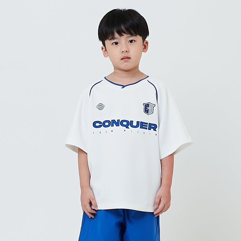 Boy Embroidery Oversized Jersey Tee - Off White - SB2604038A