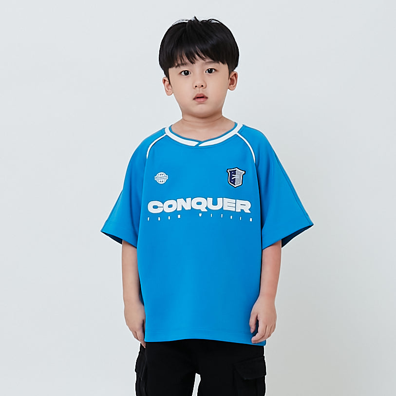 Boy Embroidery Oversized Jersey Tee - Blue - SB2604038B