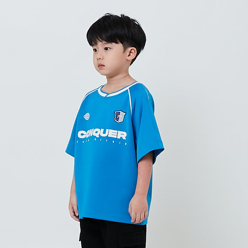 Boy Embroidery Oversized Jersey Tee - Blue - SB2604038B