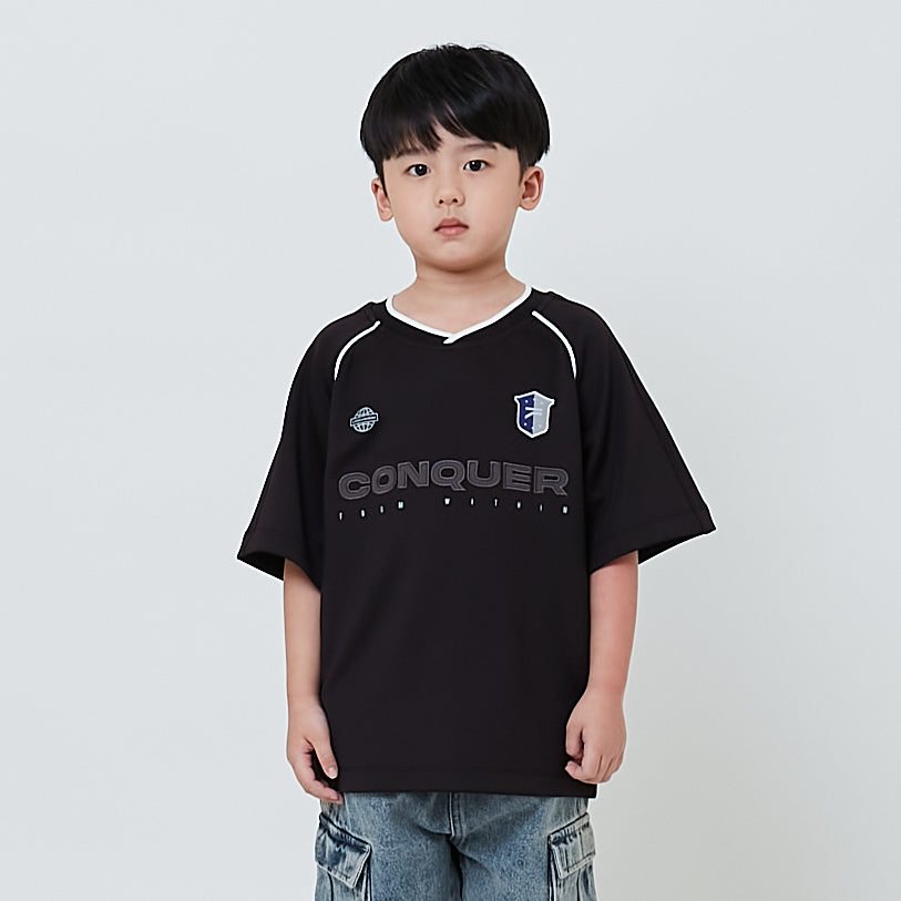 Boy Embroidery Oversized Jersey Tee - Black - SB2604038C