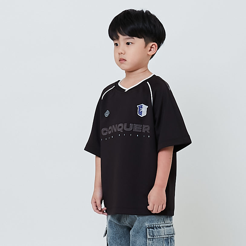 Boy Embroidery Oversized Jersey Tee - Black - SB2604038C