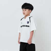 Boy Embroidery Oversized Polo Jersey - Off White - SB2604039A