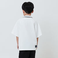 Boy Embroidery Oversized Polo Jersey - Off White - SB2604039A