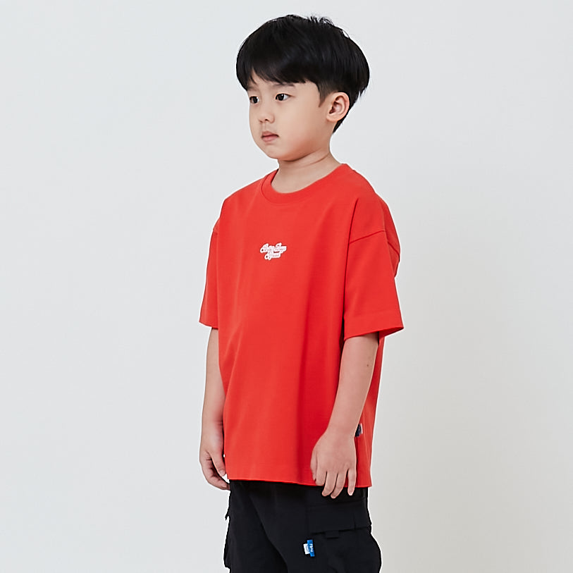 Boy Embroidery Oversized Tee - Dark Orange - SB2604040B