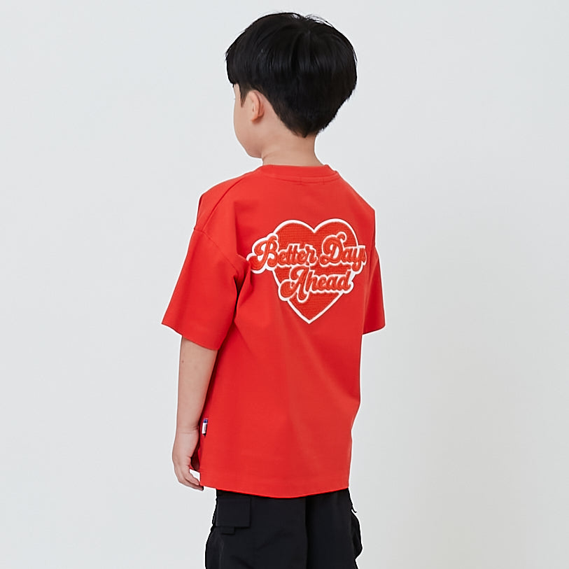 Boy Embroidery Oversized Tee - Dark Orange - SB2604040B