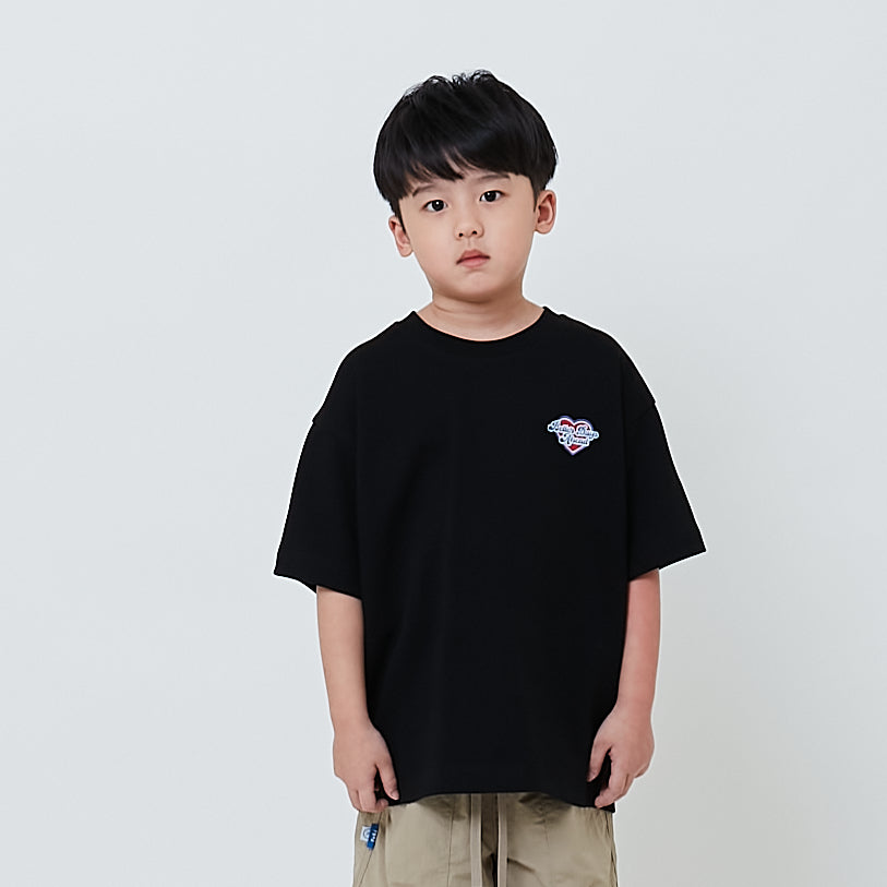 Boy Emrboidery Oversized Tee - Black - SB2604041B