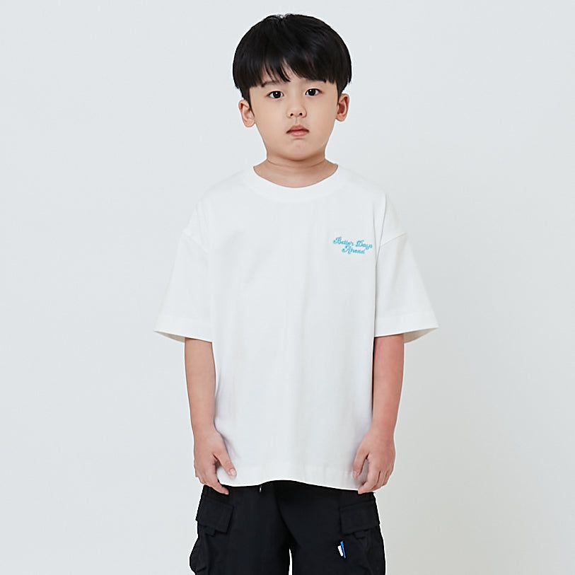 Boy Embroidery Oversized Tee - Off White - SB2604042A