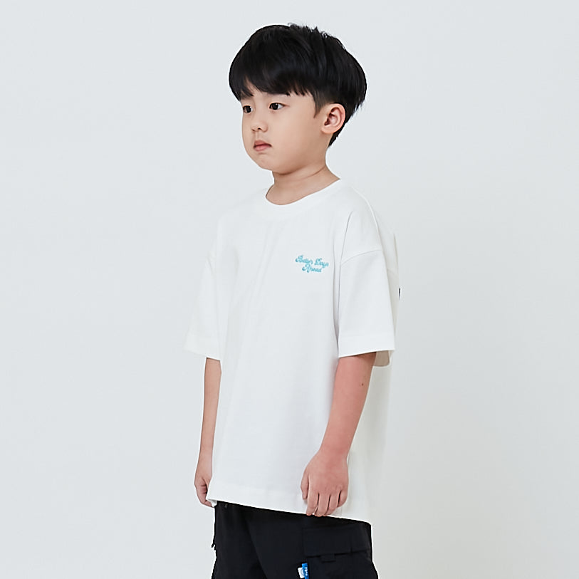 Boy Embroidery Oversized Tee - Off White - SB2604042A