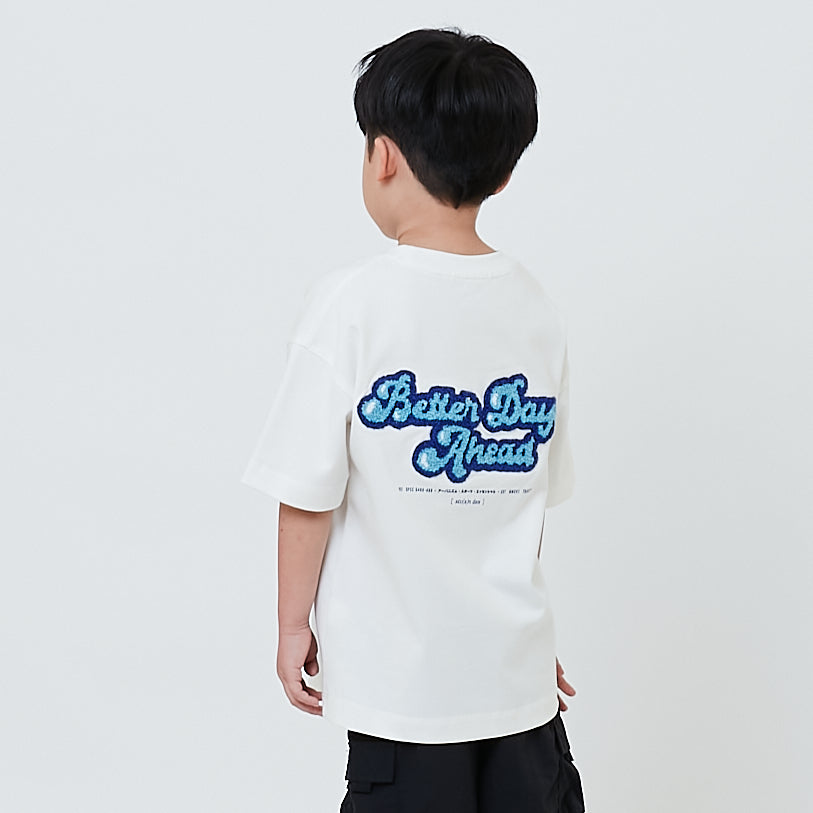 Boy Embroidery Oversized Tee - Off White - SB2604042A