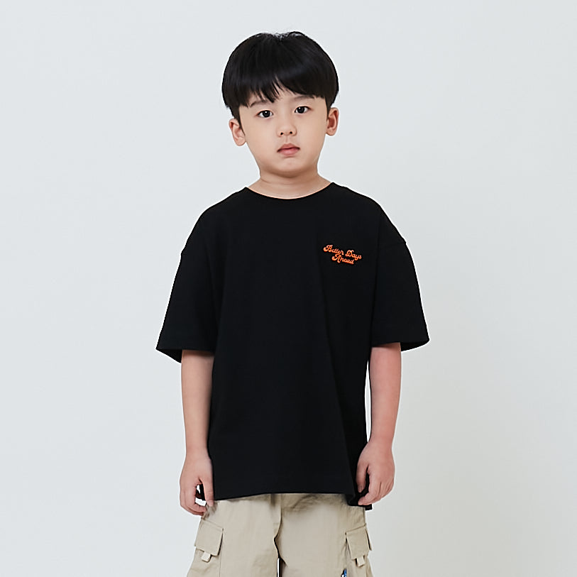 Boy Embroidery Oversized Tee - Black - SB2604042C