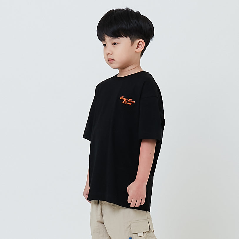 Boy Embroidery Oversized Tee - Black - SB2604042C