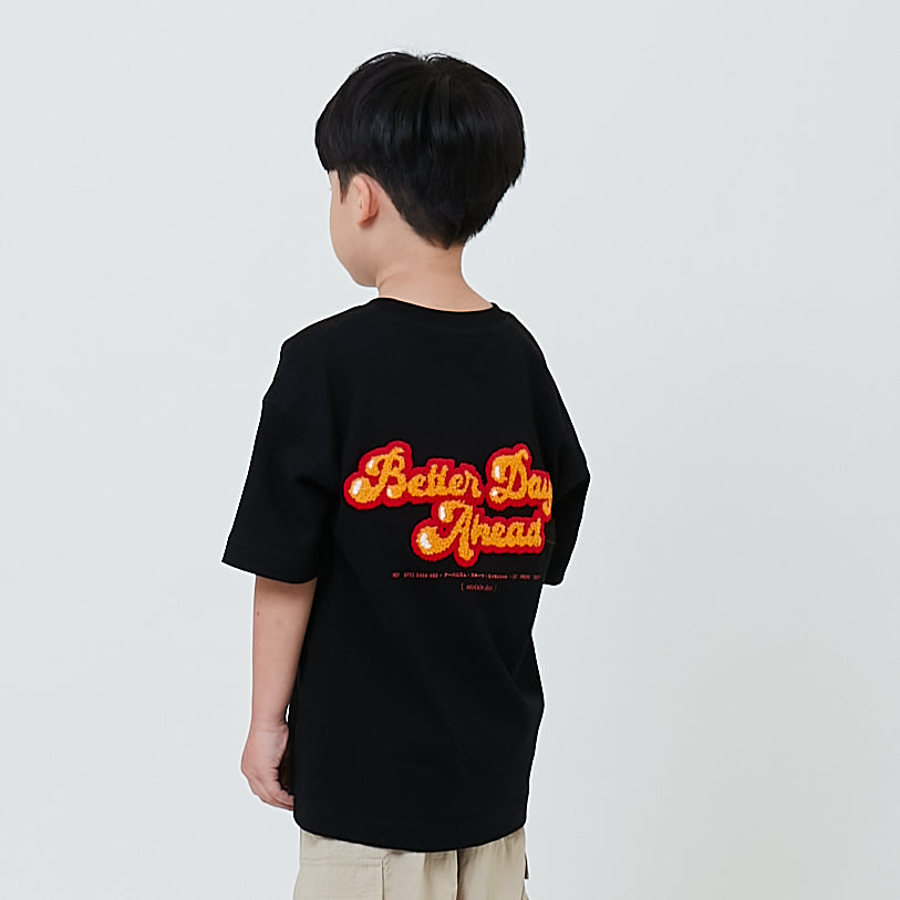 Boy Embroidery Oversized Tee - Black - SB2604042C