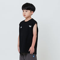 Boy Printed Oversized Sleeveless Top - Black - SB2604043B