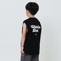 Boy Printed Oversized Sleeveless Top - Black - SB2604043B
