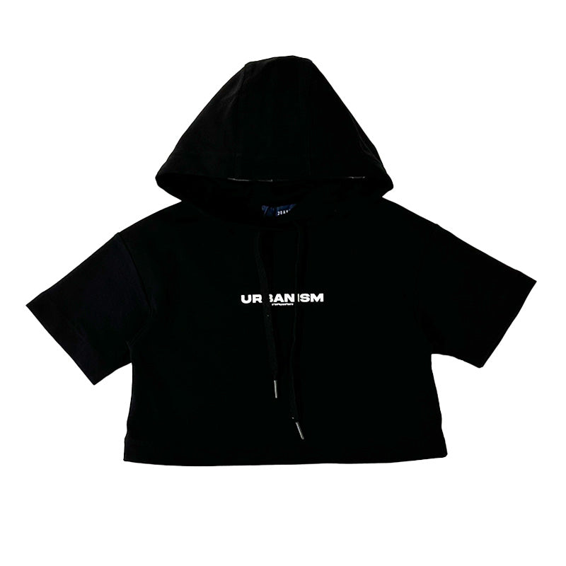 Girl Cropped Hoodie - Black - SG2307046B