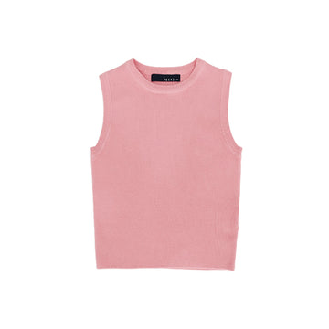 Girl Yarn Knit Cropped Top - Pink - SG2307047B
