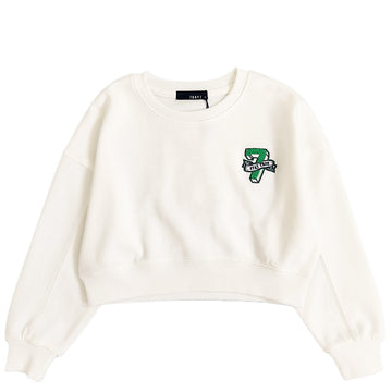 Girl Cropped Long Sleeve Top - Off White - SG2307054A