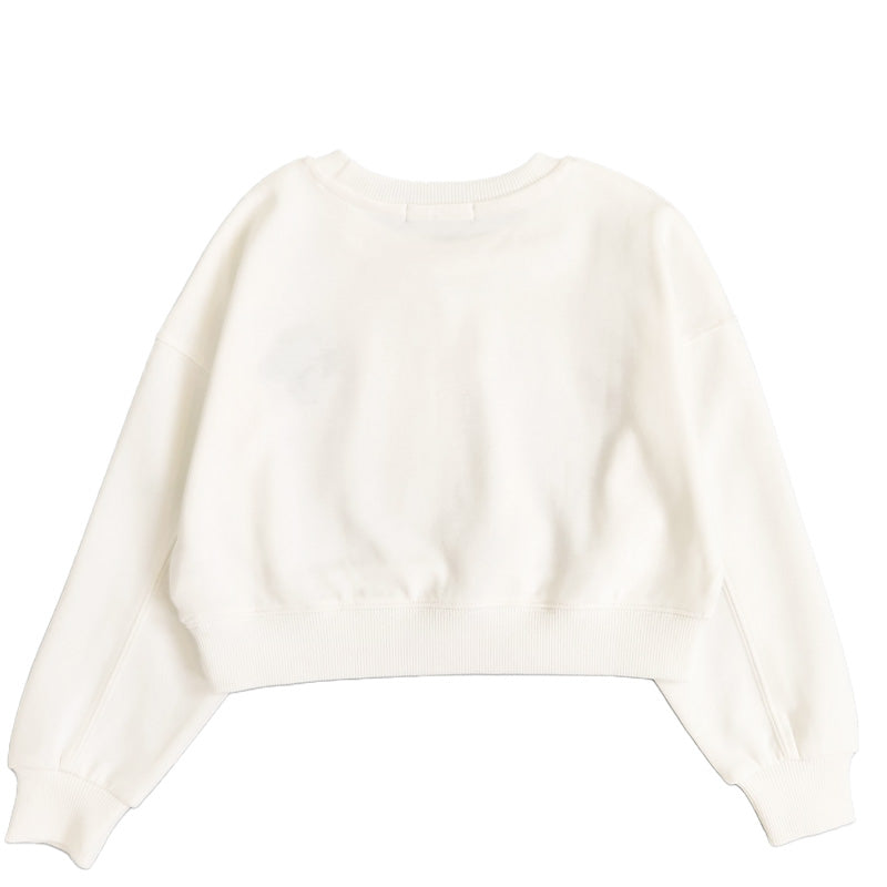 Girl Cropped Long Sleeve Top - Off White - SG2307054A