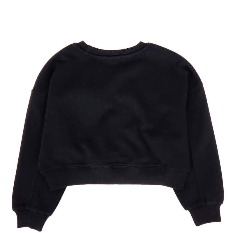 Girl Cropped Long Sleeve Top - Black - SG2307054B