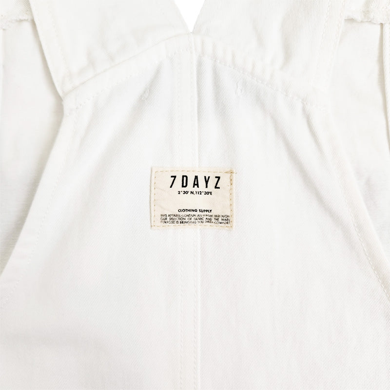 Girl Denim Dungree Dress - Off White - SG2307110A